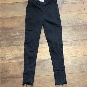 Free People Distressed Black Jeans